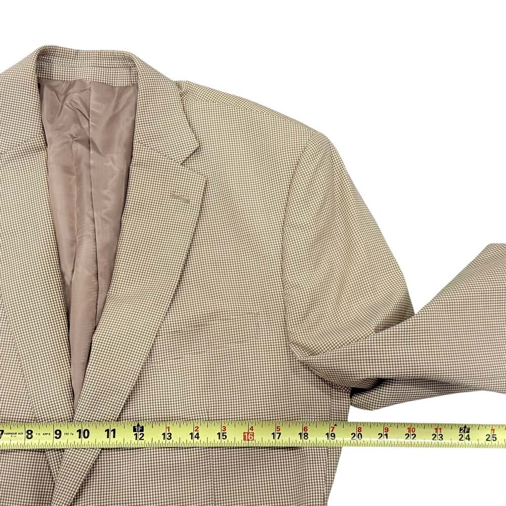 Lauren Ralph Lauren Men's 44R Tan Houndstooth Two-Button Blazer Sport Coat - Picture 5 of 9